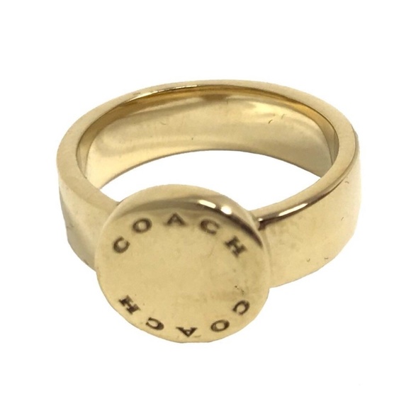 Coach Jewelry - Coach F54889 Gold Plated Metal Ring Size 7